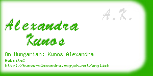 alexandra kunos business card